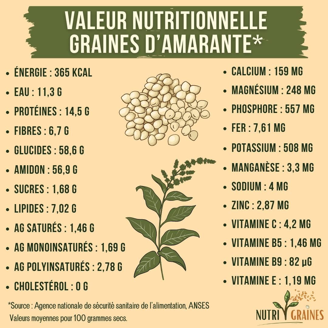 valeur nutritionnelle graines d'amarante