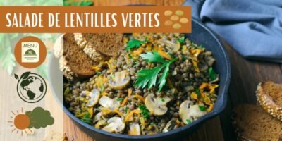 Salade de lentilles vertes, champignons, carottes : une recette bas carbone