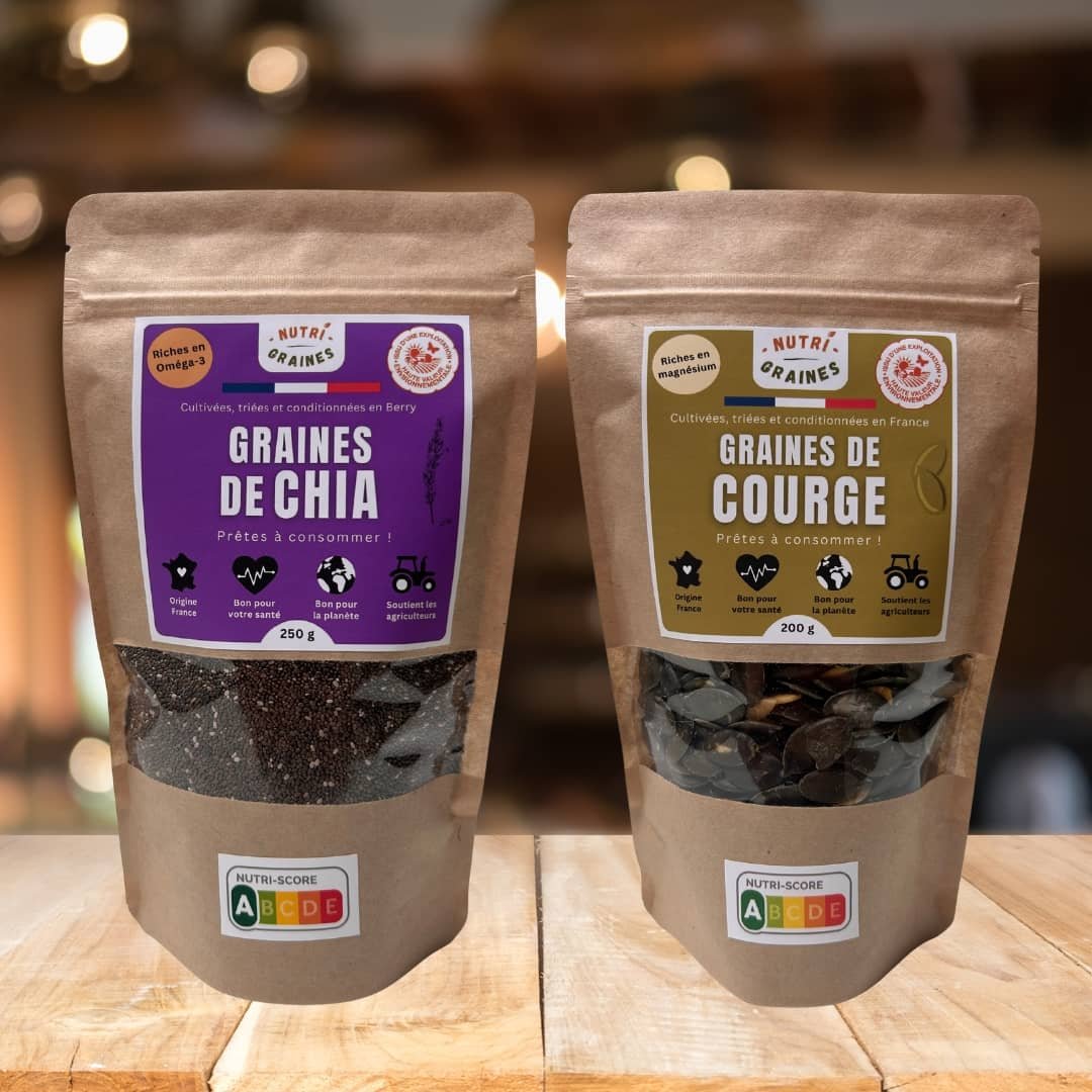 produits nutri-graines, graines de chia et courge