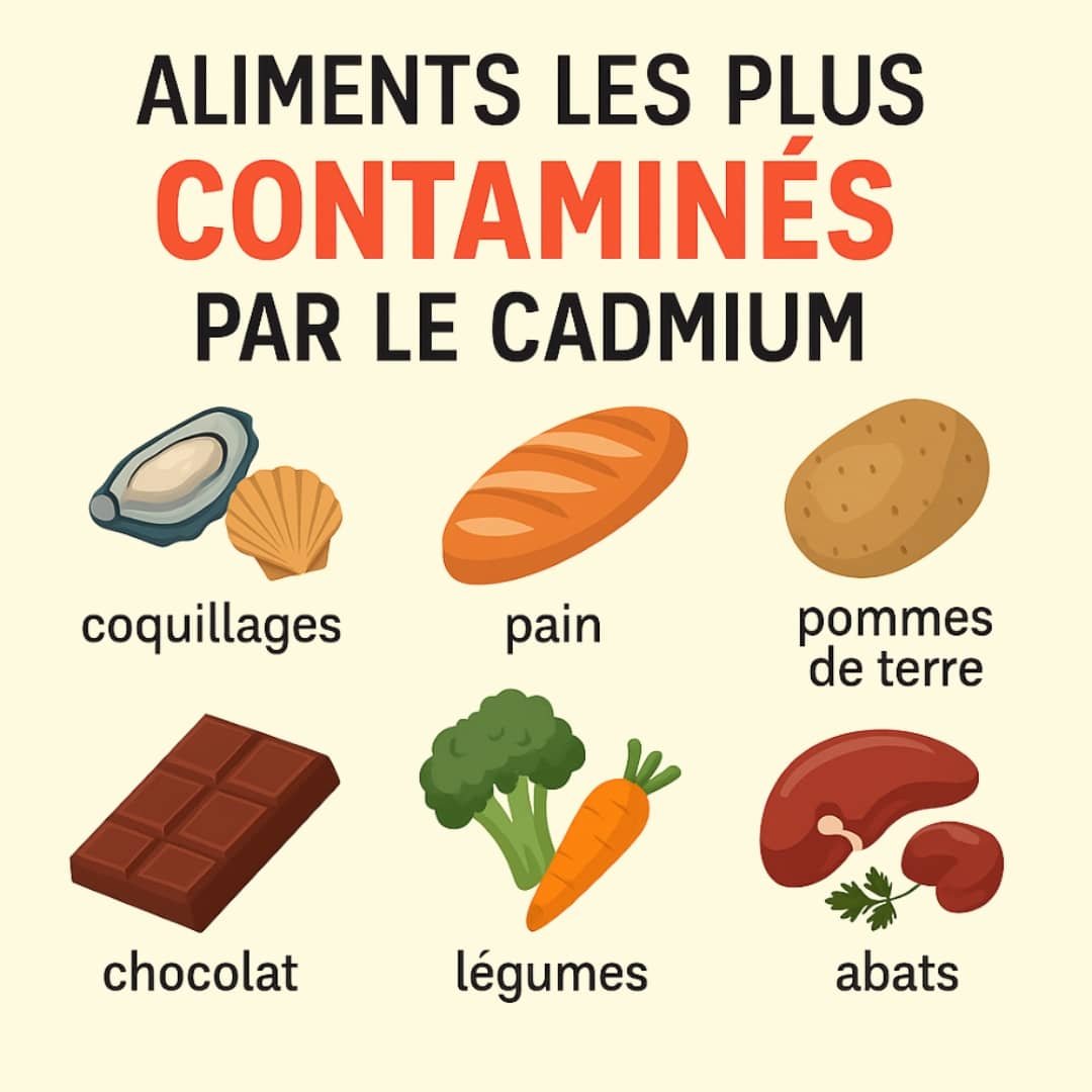 infographie : aliments les plus contaminés au cadmium