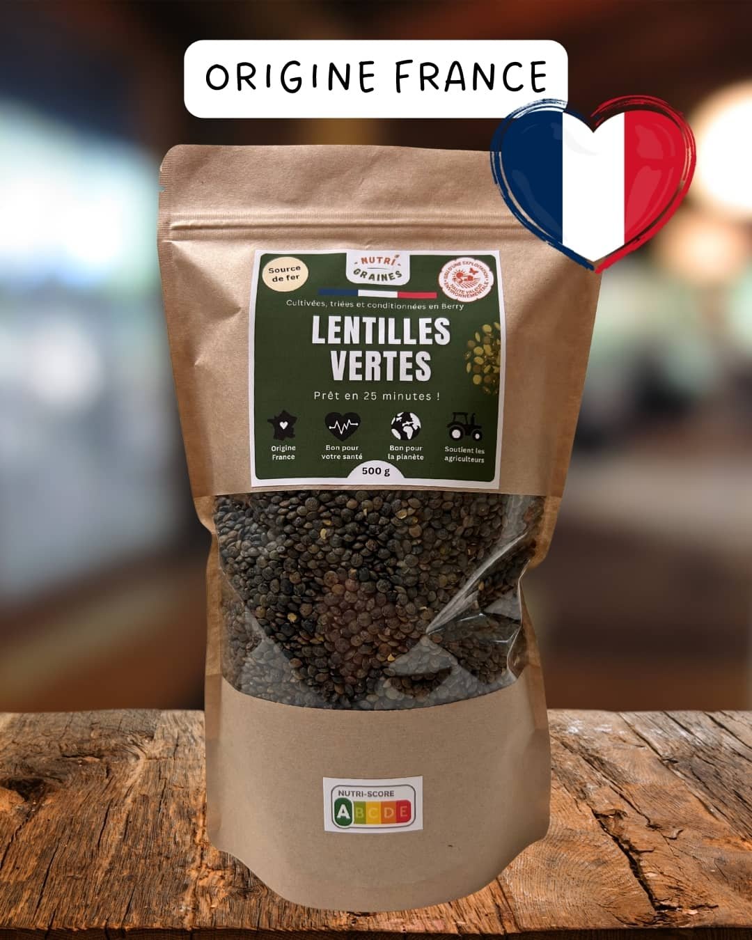 lentilles vertes nutri-graines cultivées en France