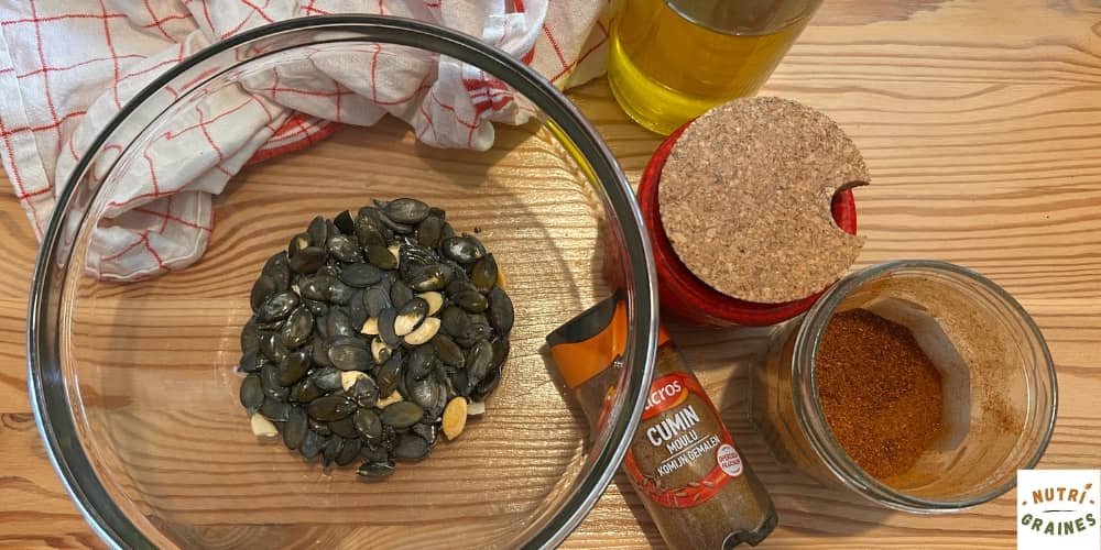 ingredients recette graines de courge grillees aux epices