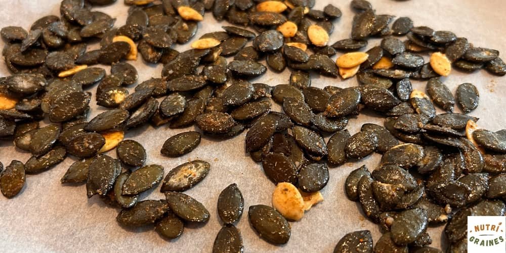 preparation des graines de courge grillees au four